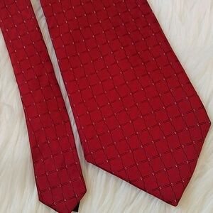 NWT Gianfranco Ruffini Red Silk Tie 58"